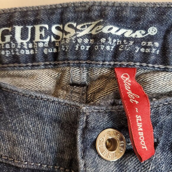 GUESS Jeans SZ 29 Women's Starlet Slim Boot Distressed Blue Jeans - Picture 6 of 13